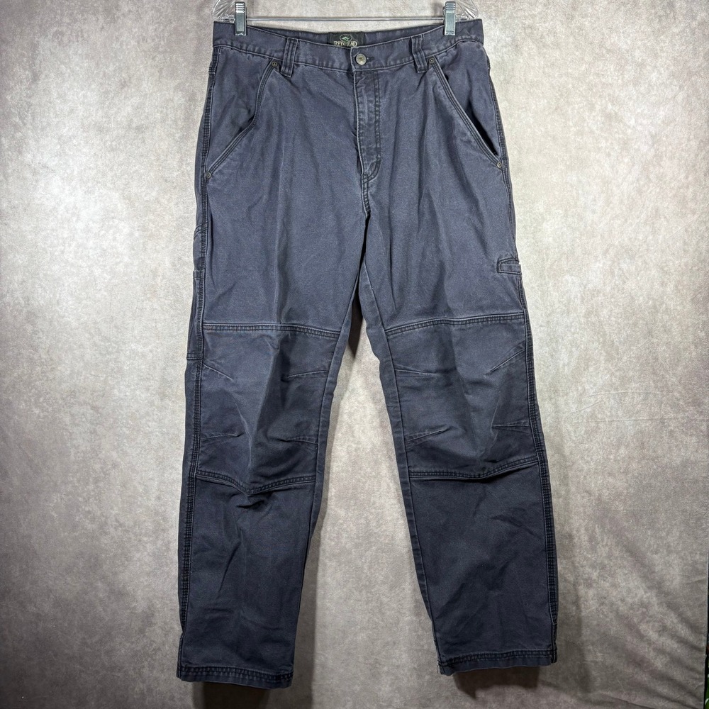 RedHead Work Pants Mens 34x32 Blue Cordura Utility Double‎ Knee Carpenter Canvas